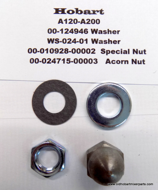   Hobart  A120-A200 Planetary Shaft 00-124946 Washer WS-024-01 Washer 00-010928-00002 Special Nut 00